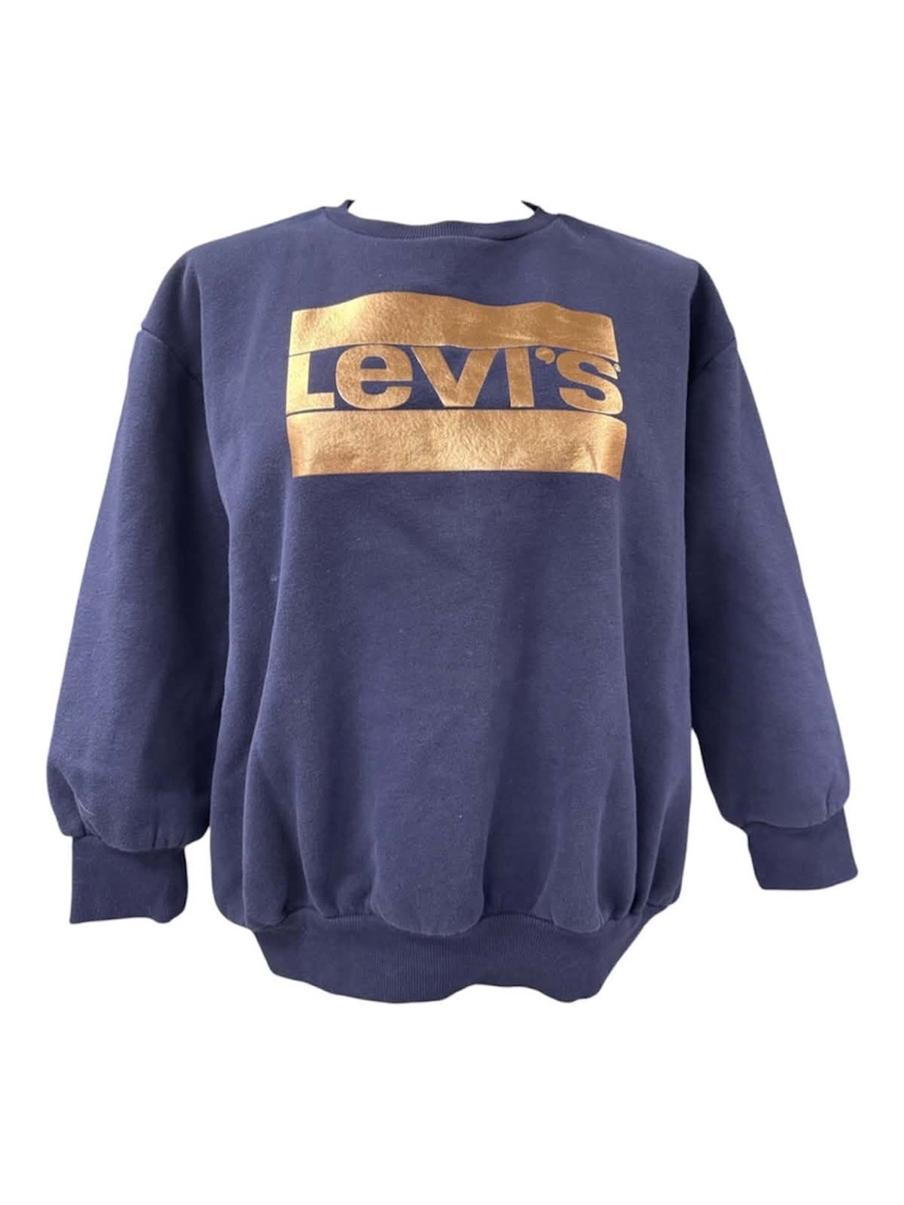 Levi's Navy Crewneck Sweatshirt with Gold Logo Size L